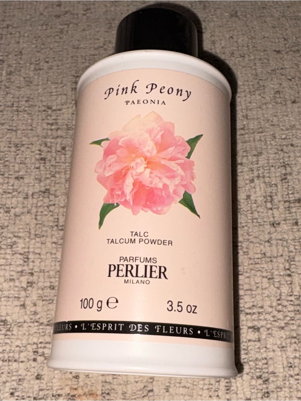 PERLIER Pink Peony 3.5 Oz. Talcum Powder-RARE NEW!